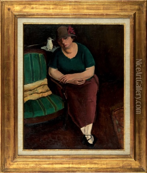 Woman In Chair Oil Painting - Georges (Karpeles) Kars