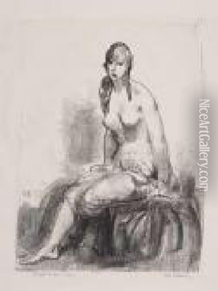 Morning, Nude Sketch Oil Painting - George Wesley Bellows