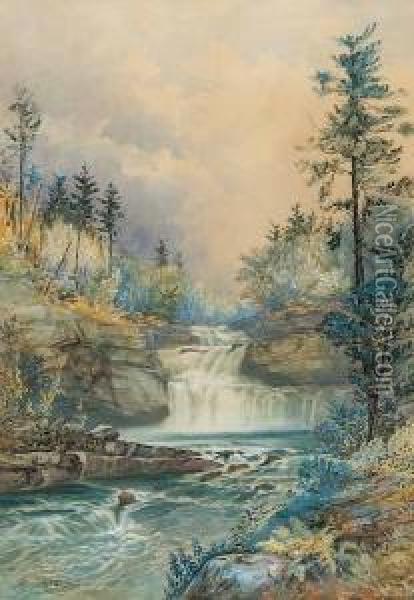 Untitled - The Waterfall Oil Painting - Robert Ford Gagen