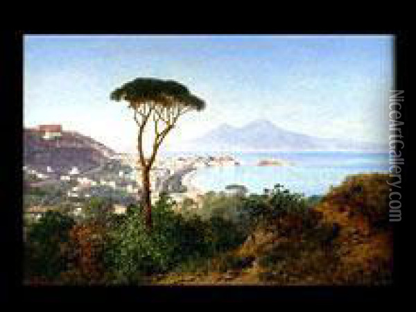Blick Uber Den Golf Von Neapel Oil Painting - August Albert Zimmermann