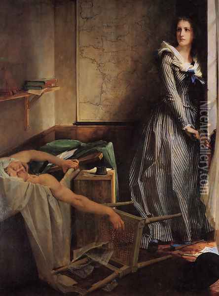 Charlotte Corday Oil Painting - Paul Jacques Aime Baudry