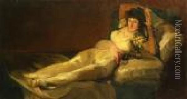 Maja Vestida Oil Painting - Francisco De Goya y Lucientes