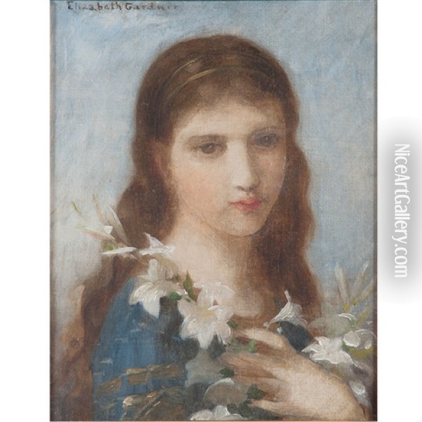 Portrait Of A Girl Oil Painting - Elizabeth Jane Gardner Bouguereau