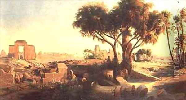 Egyptian Ruins Oil Painting - Johann Jakob Frey