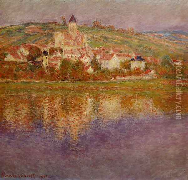 Vetheuil Pink Effect Oil Painting - Claude Oscar Monet