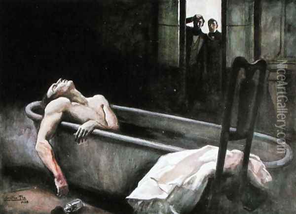 The Death of Horace Wells 1815-48 1908 Oil Painting - Cecillio Pla Y Gallardo