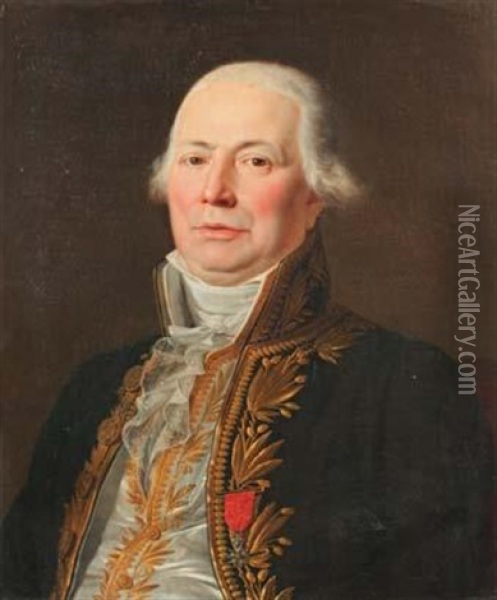 Portrait De Louis Nicolas Griveau (1743 -1823) Dans Sa Tenue Officielle, Portant La Croix De L'ordre De La Legion D'honneur Oil Painting - Jean Charles Tardieu
