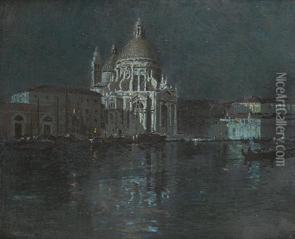 Moonlight, Venice Oil Painting - Robert Gwelo Goodman