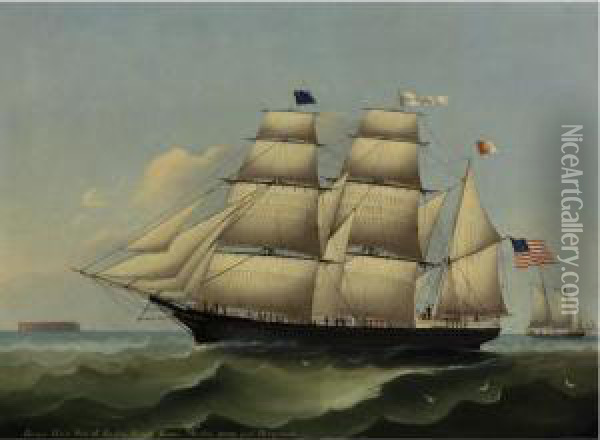 The Barque White Sea Of Boston Oil Painting - Heinrich And. Sophus Petersen