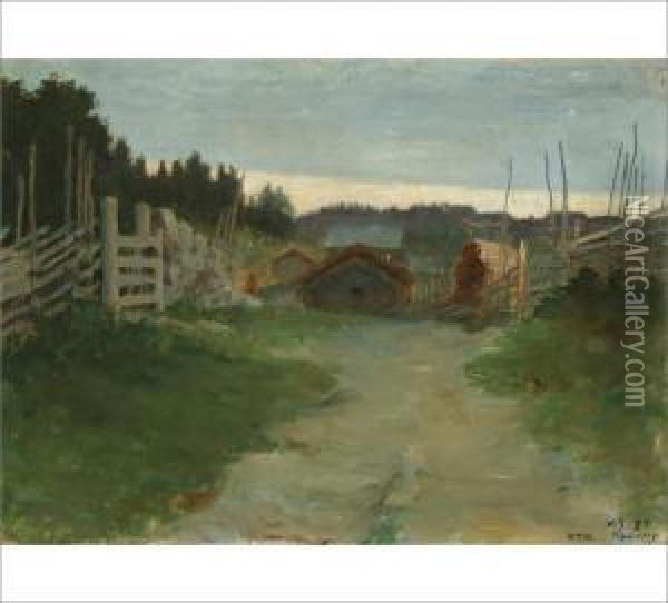 Village Scene Oil Painting - Venny Soldan-Brofelt