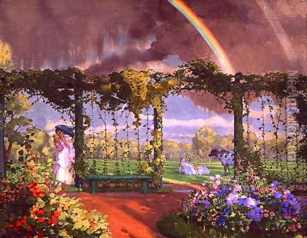 Landscape with a Rainbow, 1915 Oil Painting - Konstantin Andreevic Somov