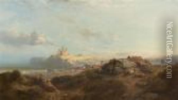 Bamburgh Castle Oil Painting - Henry Bright