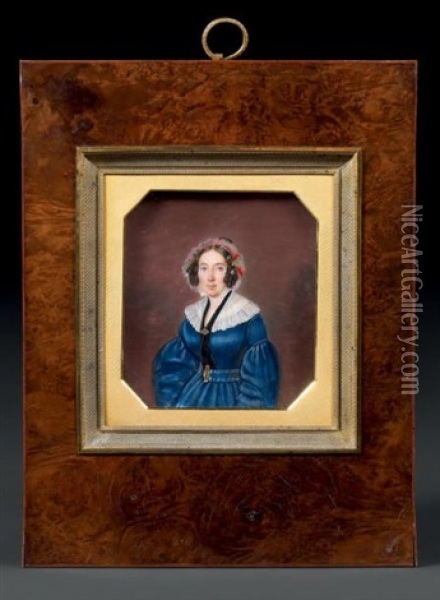 Portrait De La Comtesse De Boulois En Buste De Trois-quarts Vers La Gauche Presque De Face Oil Painting - Sidonie Berthon (Mademoiselle)
