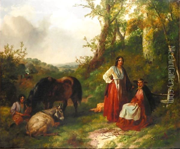 Gypsy Encampment Oil Painting - Samuel John Egbert Jones