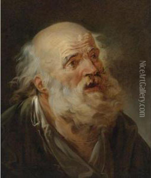 Head Of An Old Man Oil Painting - Pierre-Alexandre Wille
