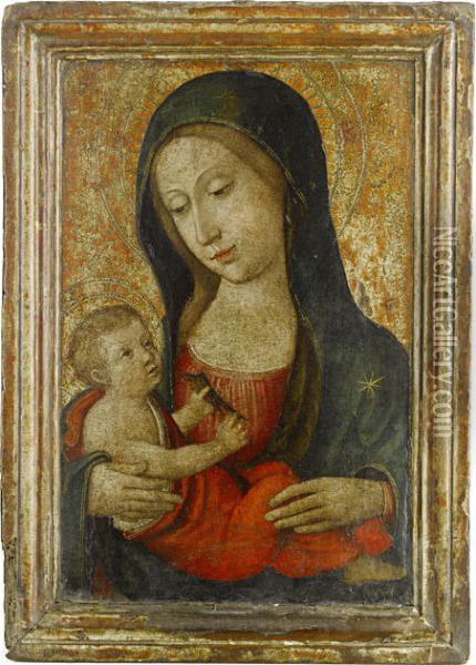The Madonna And Child With A Goldfinch Oil Painting - Ludovico Brea