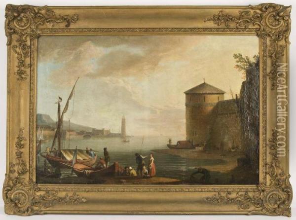 Depicting A Harbor Scene Oil Painting - Abraham Storck