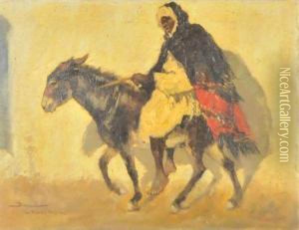 Marocain Sur Son Ane Oil Painting - Felipe Barantes Abascal