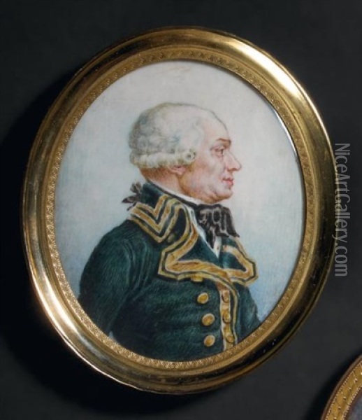 Portrait De Monsieur De Montgiraud, Prefet Maritime De Saint-domingue, Et Epoux De Mademoiselle Rose Ducreux Oil Painting - Joseph Ducreux