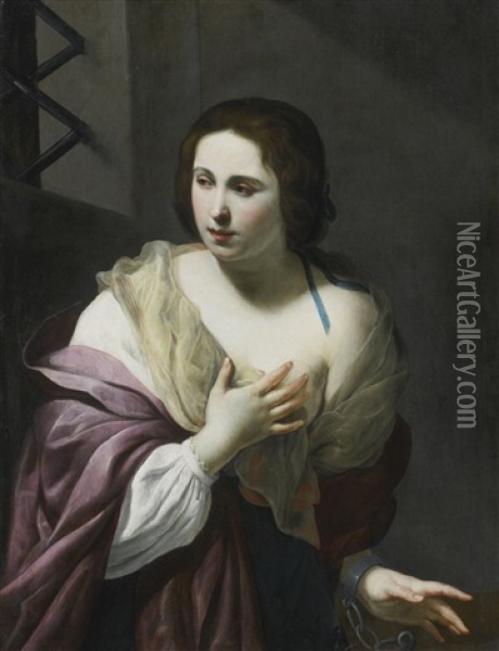 Saint Agatha Oil Painting - Francesco Guarino