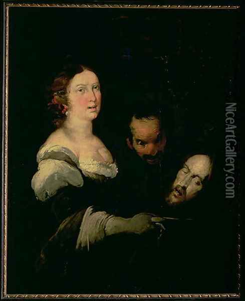 Salome with the head of St. John the Baptist, 1635 Oil Painting - Bernardo Strozzi