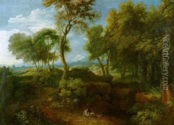 Landschaft Mit Dem Barmherzigen Samariter Oil Painting - Jacob De Heusch