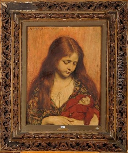 Jeune Fille Au Polichinelle Oil Painting - Alexander Theodore Honore Struys