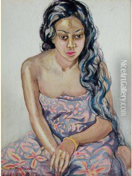 Jeune Javanaise (1929) Oil Painting - Czeslaw Mystkowski