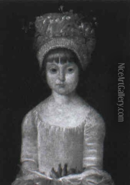 Head Of A Young Girl Wearing A Linen Bonnet Oil Painting - Nicolas Bernard Lepicie