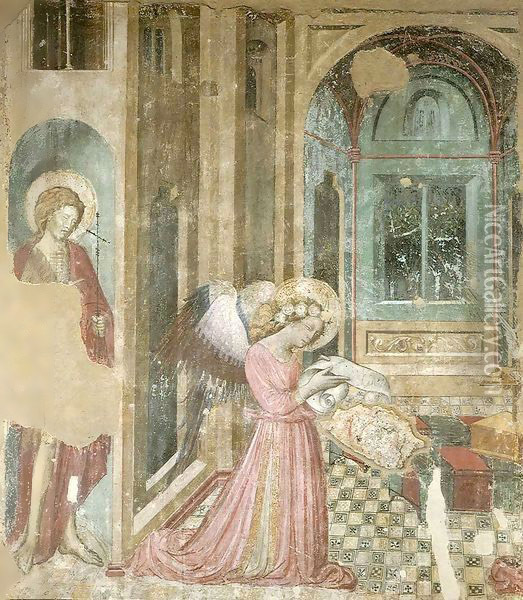Saint John the Baptist and Angel of Annunciation Oil Painting - Giovanni da Gaeta