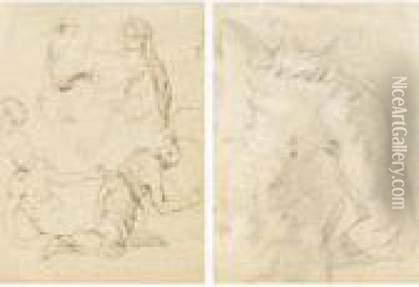 A Male Torso Verso Oil Painting - Guido Reni