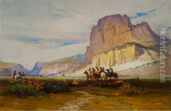 Green River Scene Oil Painting - Arthur William Best
