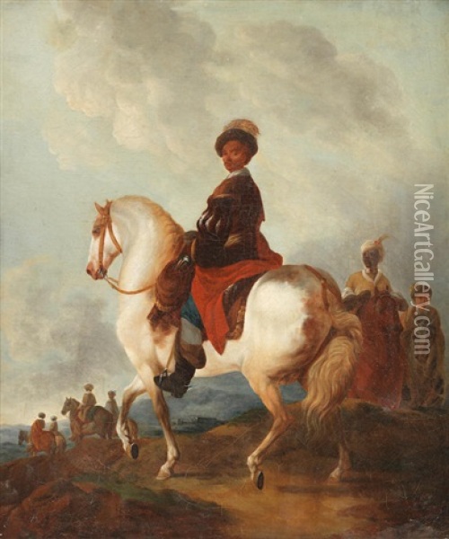 A Cavalier On Horseback Oil Painting - Francesco Giuseppe Casanova
