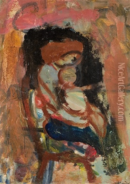 Maternity Oil Painting - Andre Blondel (Aleksander Blonder)