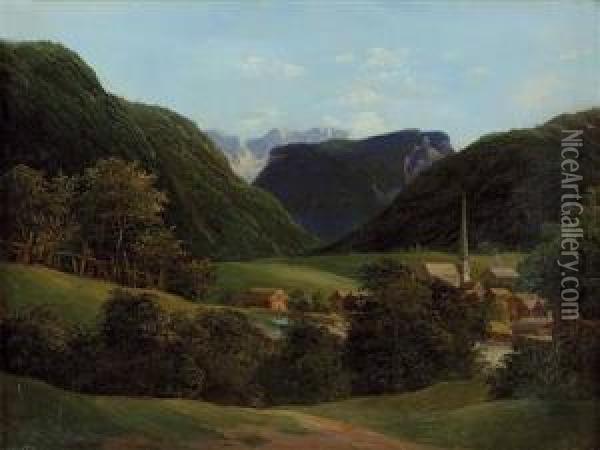 Dorf Im Salzkammergut Oil Painting - Wilhelm Steinfeld