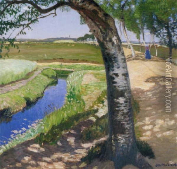 Sommerliche Moorlandschaft Bei Worpswede Oil Painting - Otto Modersohn