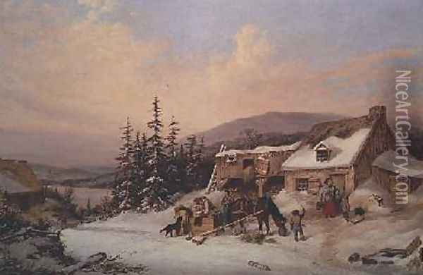 Quebec Oil Painting - Cornelius Krieghoff