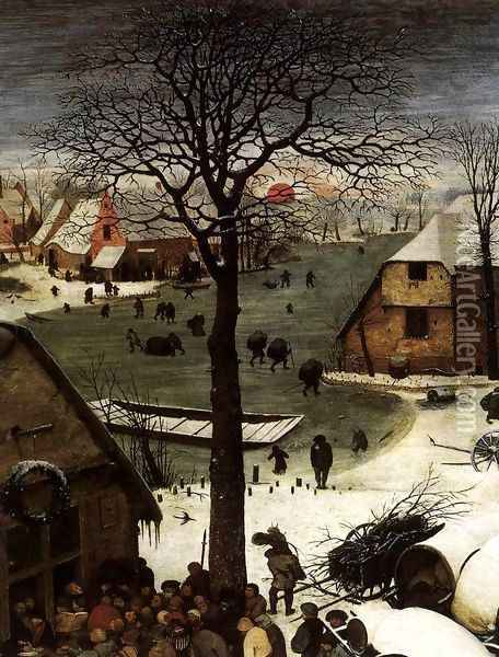 The Numbering at Bethlehem (detail) 1566 6 Oil Painting - Jan The Elder Brueghel