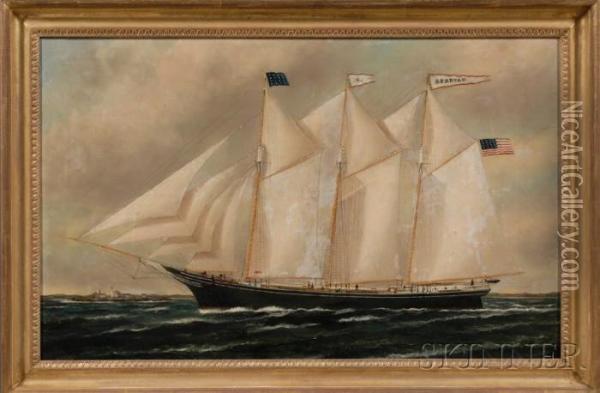 Portrait Of The Schooner Oil Painting - William Pierce Stubbs