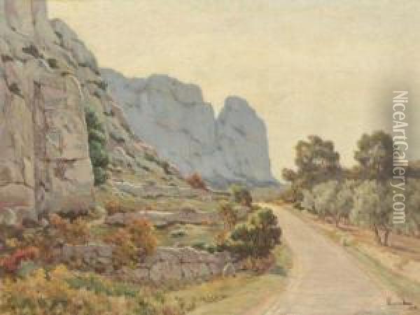 Paysage, La Route Oil Painting - Aime Perret