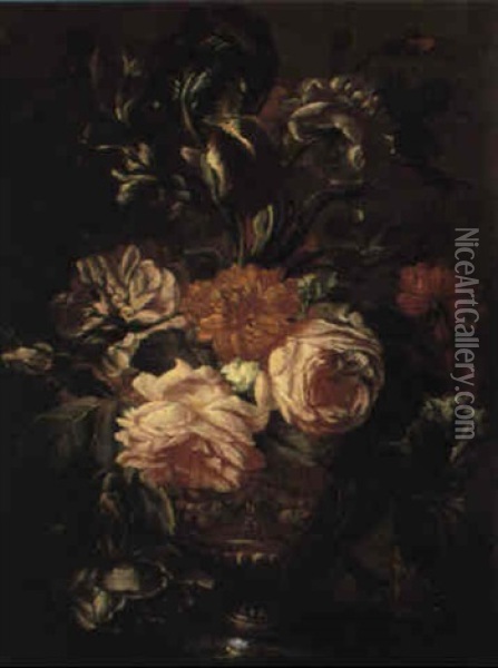 Blumenstraus Oil Painting - Jean-Baptiste Monnoyer