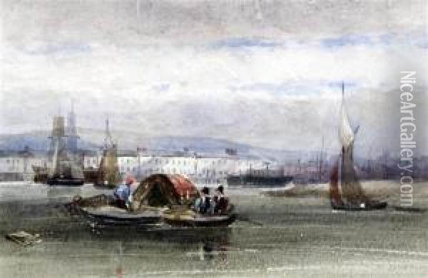 Bridlington Harbour Oil Painting - Henry Barlow Carter