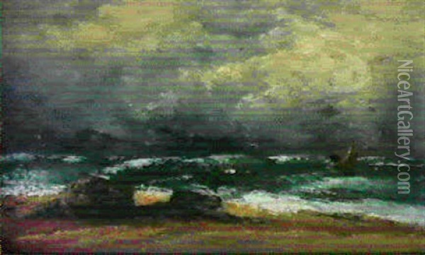 Vagues Oil Painting - Gustave Courbet