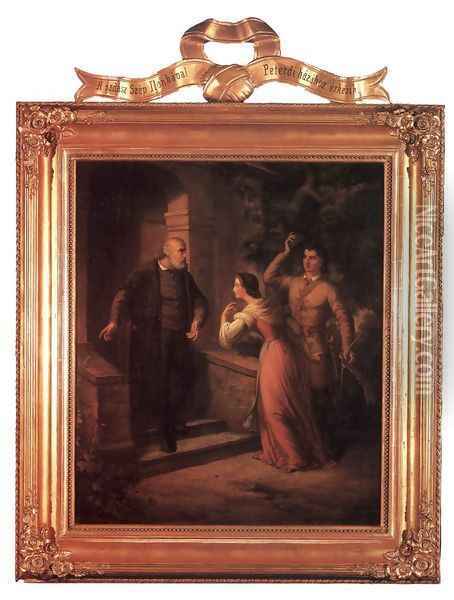 Series Szep Ilonka- III. The Introduction 1866 Oil Painting - Soma Orlai Petrich