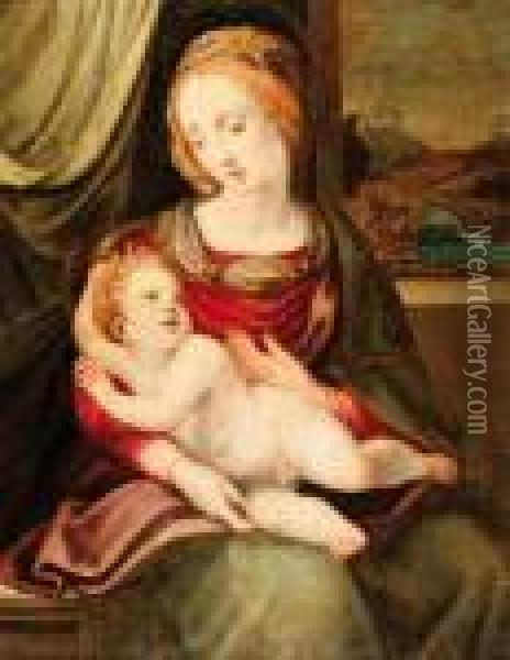 Vierge A L'enfant Oil Painting - Michele di Ridolfo del Ghirlandaio (see Tosini)