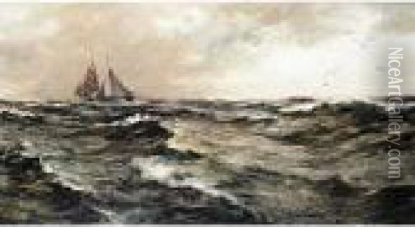 The Passing Squall, Falmouth Oil Painting - Charles Napier Hemy