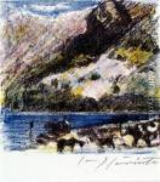 . Bergsee Oil Painting - Lovis (Franz Heinrich Louis) Corinth