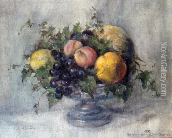 Still Life, Fruit With Ivy Oil Painting - Emily Murray Paterson