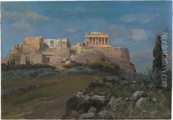 Die Akropolis Von Athen Oil Painting - Carl Wuttke