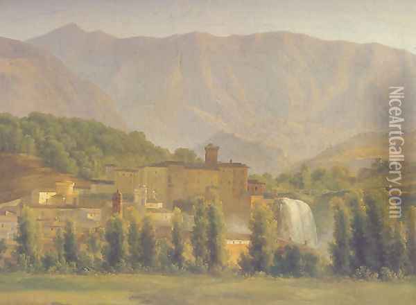 View of the Isola di Sora 1789 Oil Painting - Jean-Joseph-Xavier Bidauld